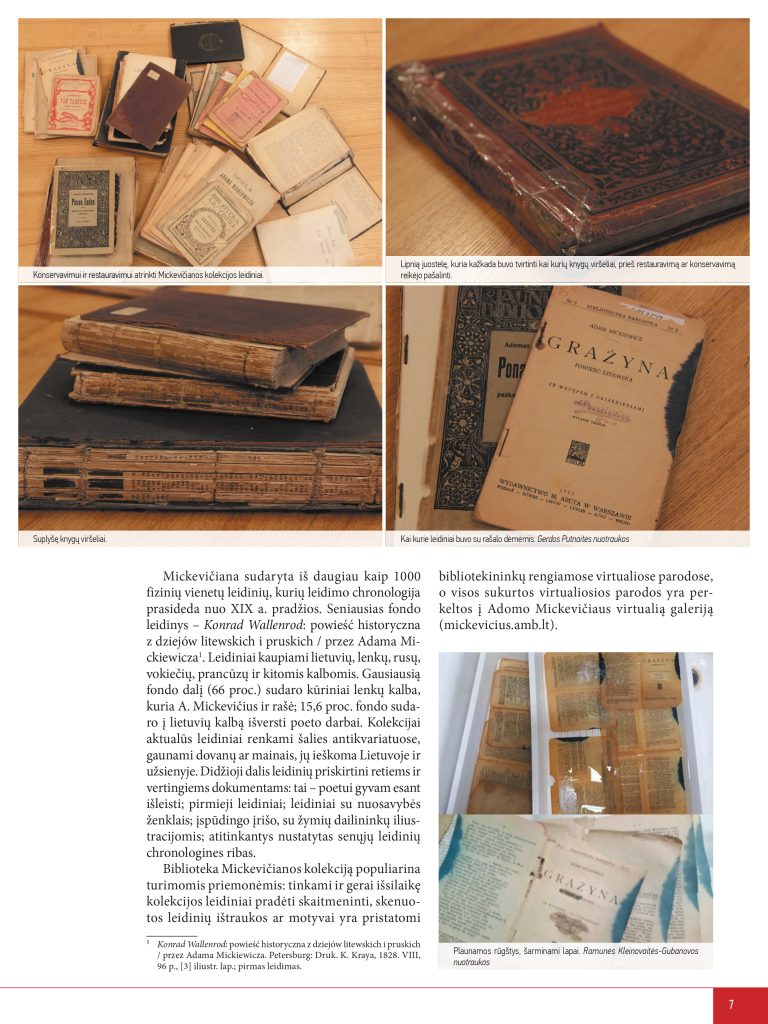 Mickevičianos kolekcijos restauravimas ir konservavimas