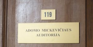 18 pav. Adomo Mickevičiaus auditorija Vilniaus universiteto Filologijos fakultete