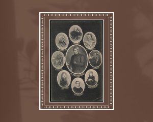 Adam Mickiewicz, Zygmunt Krasiński, Juliusz Słowacki, Joachim Lelewel, Eliza Orzeszkowa, Klementyna Hofmanowa, Deotyma, Stanisław Staszyc, Wincenty Pol. 1906 m. Biblioteka Narodowa. Naudojimo teisės: PD. Iliustracija iš Polona
